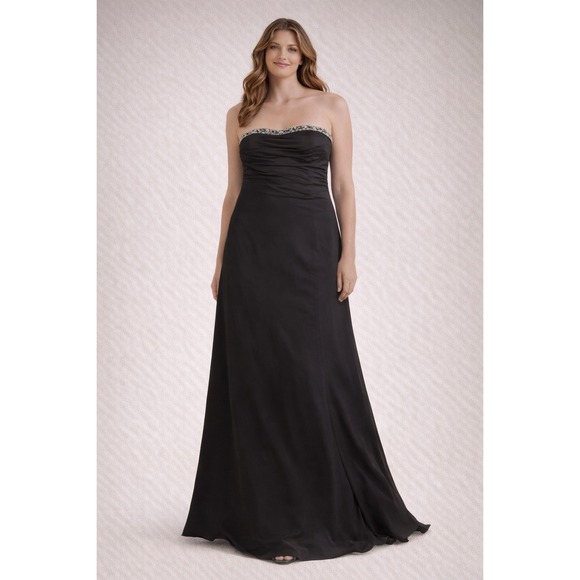 VM Collection Brown Strapless Beaded Empire Waist Formal Evening Gown Dress 16 VM Collection Brown Strapless Beaded Empire Waist Formal Evening Gown Dress 16